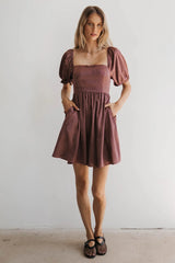 Alexis Satin Mini Dress in Mauve - FINAL SALE