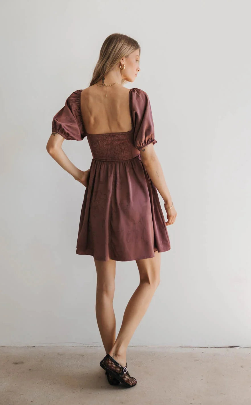 Alexis Satin Mini Dress in Mauve - FINAL SALE