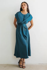 Rosalind Midi Dress in Teal - FINAL SALE
