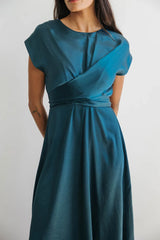 Rosalind Midi Dress in Teal - FINAL SALE
