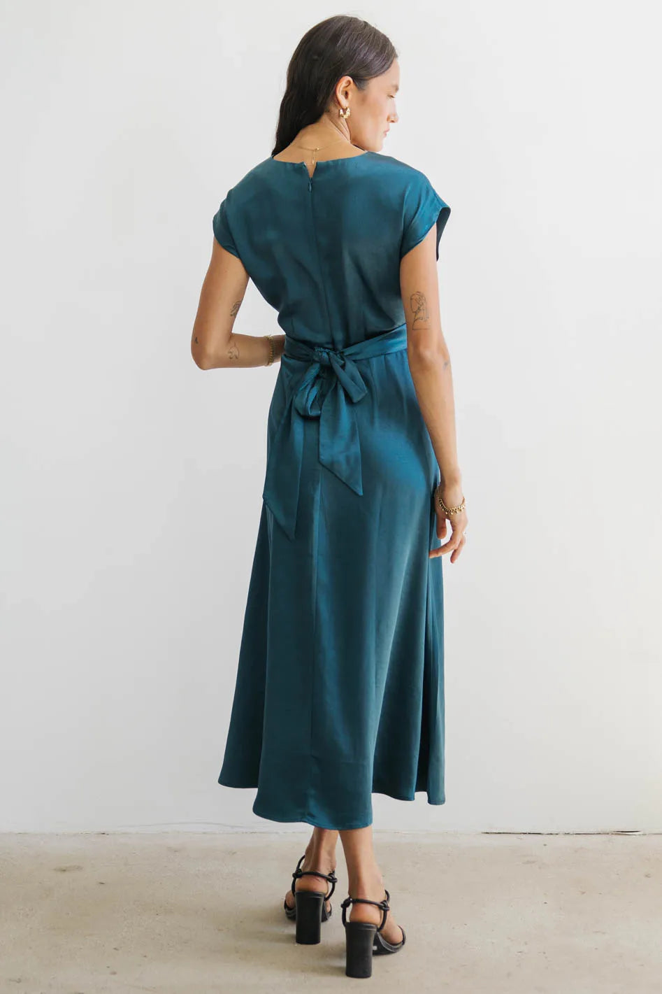 Rosalind Midi Dress in Teal - FINAL SALE