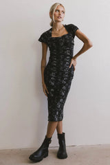 Kensie Ruched Midi Dress - FINAL SALE