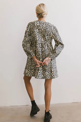 Tyler Peplum Mini Dress in Leopard - FINAL SALE