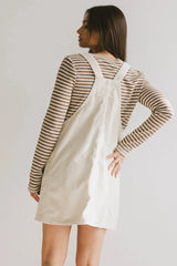 Reid Corduroy Overall Dress in Ivory - FINAL SALE