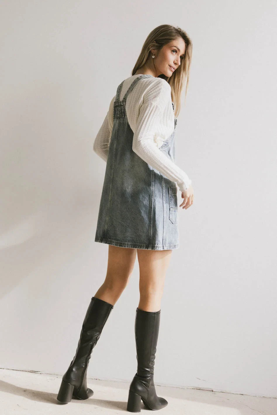 Koa Denim Mini Dress in Light Wash