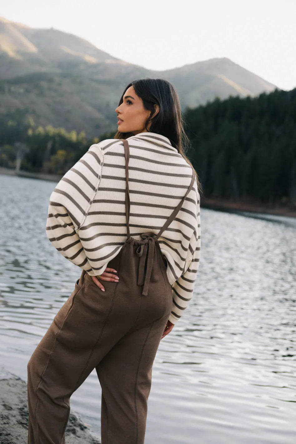 Kestrel Knit Overalls in Mocha - FINAL SALE