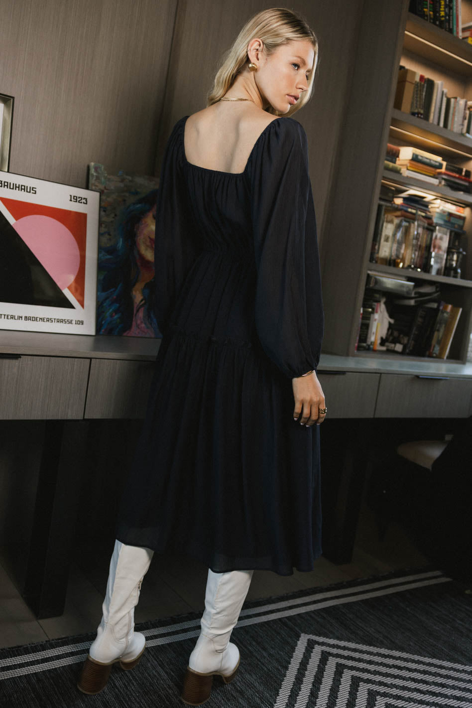 Finnian Midi Dress in Navy - FINAL SALE