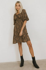 Bellamy Mini Dress in Brown - FINAL SALE