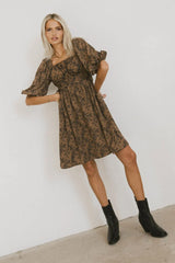 Bellamy Mini Dress in Brown - FINAL SALE
