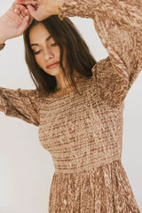 Justice Abstract Midi Dress in Brown - FINAL SALE