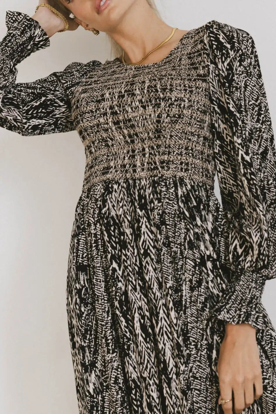 Justice Abstract Midi Dress in Black - FINAL SALE