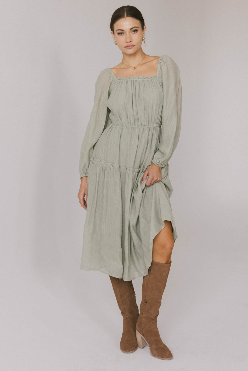 Finnian Midi Dress in Sage - FINAL SALE