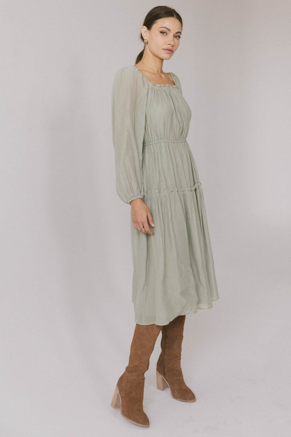 Finnian Midi Dress in Sage - FINAL SALE