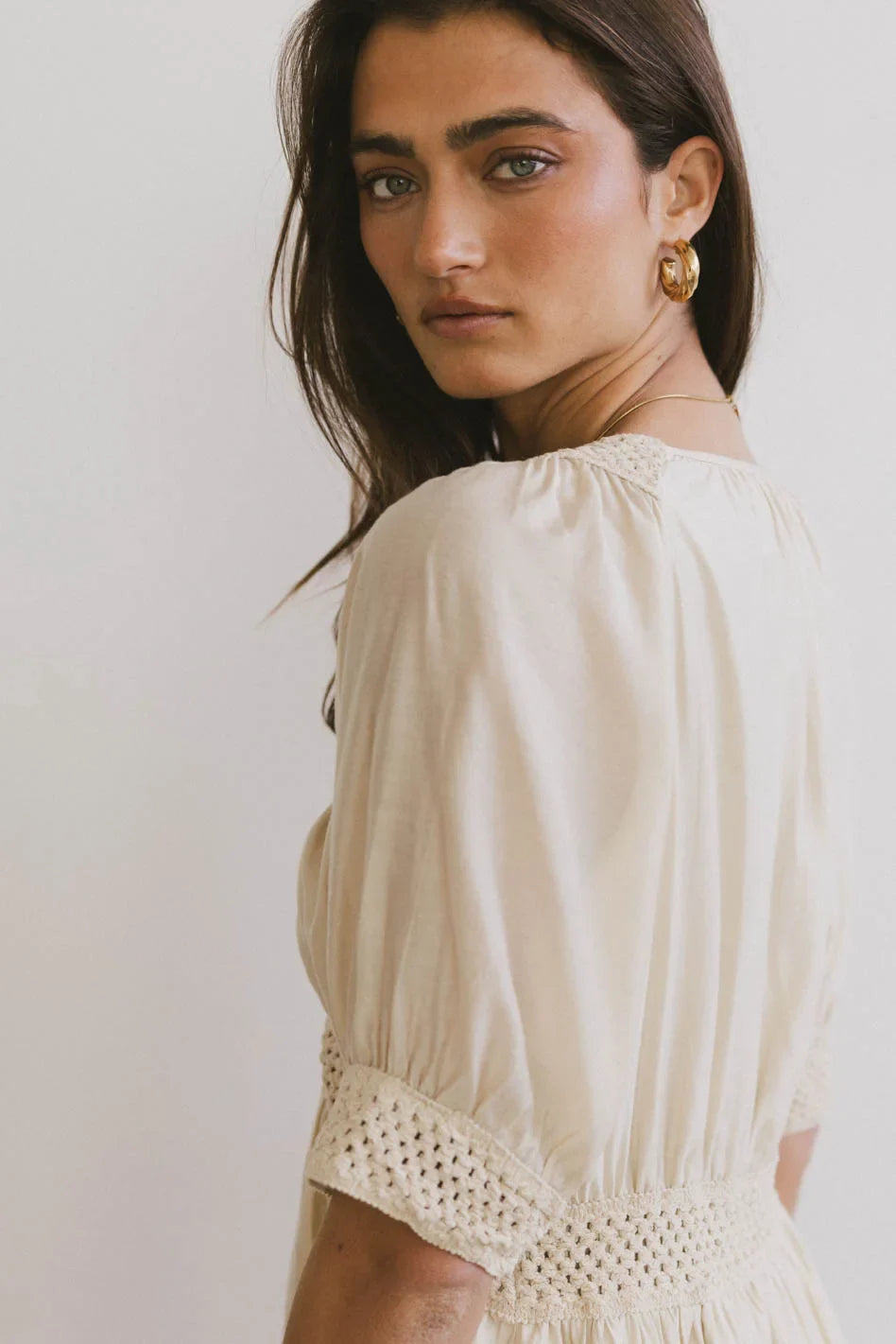 Lorna Mini Dress in Natural - FINAL SALE
