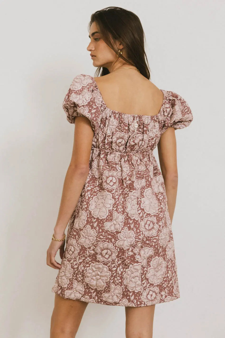 Darcella Floral Mini Dress in Mauve - FINAL SALE