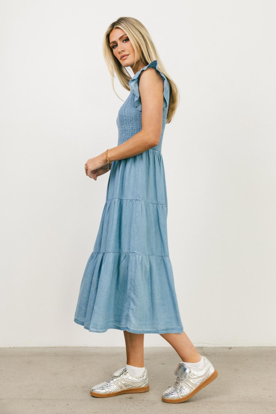Beth Smocked Midi Dress