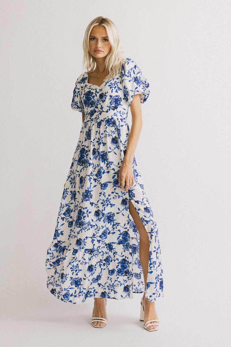 Mellanie Floral Maxi Dress in Blue - FINAL SALE