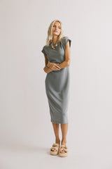 Lauren Tee Shirt Midi Dress in Slate Blue