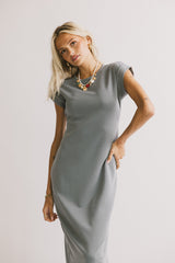 Lauren Tee Shirt Midi Dress in Slate Blue