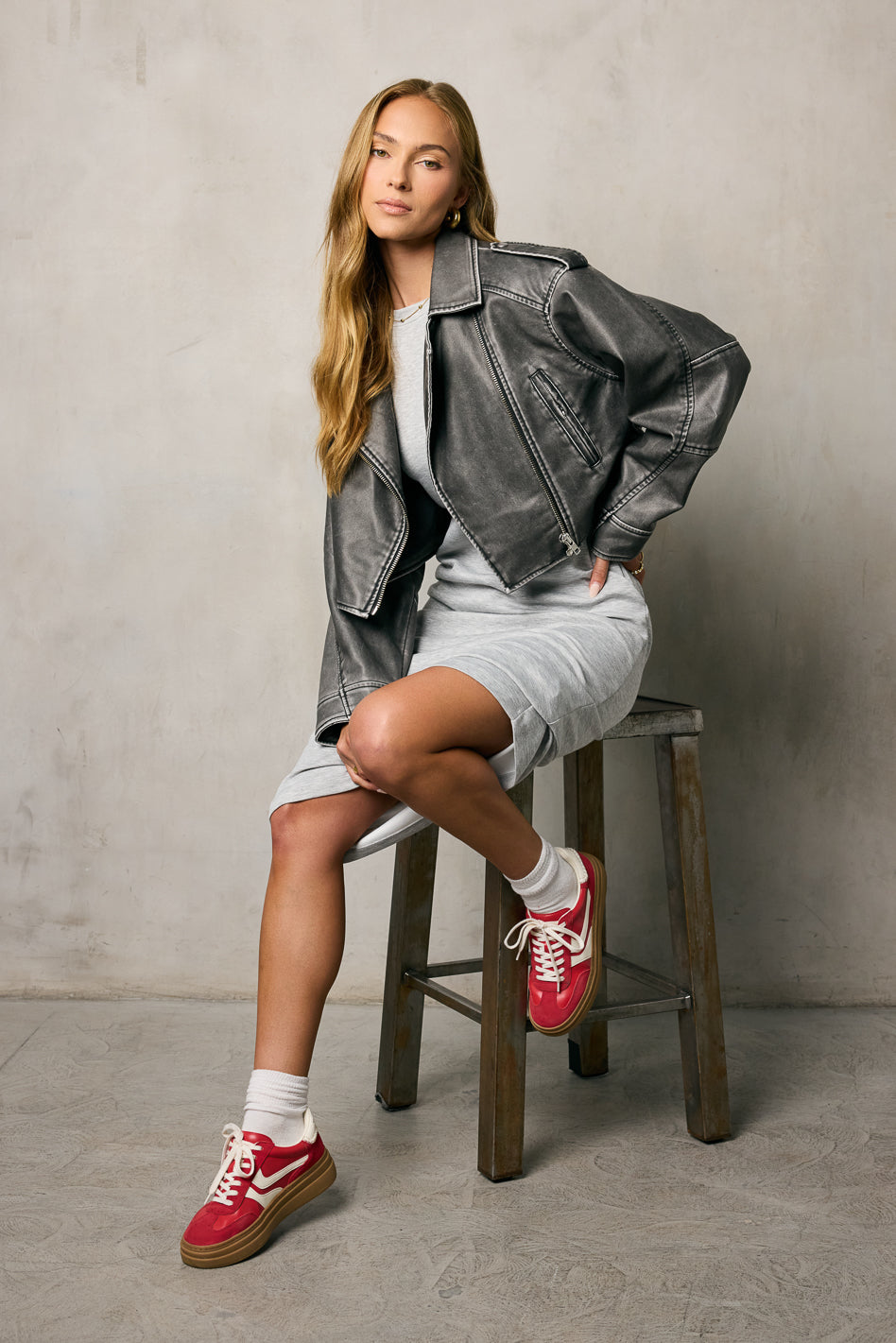 Lauren Tee Shirt Midi Dress in Heather Grey - FINAL SALE