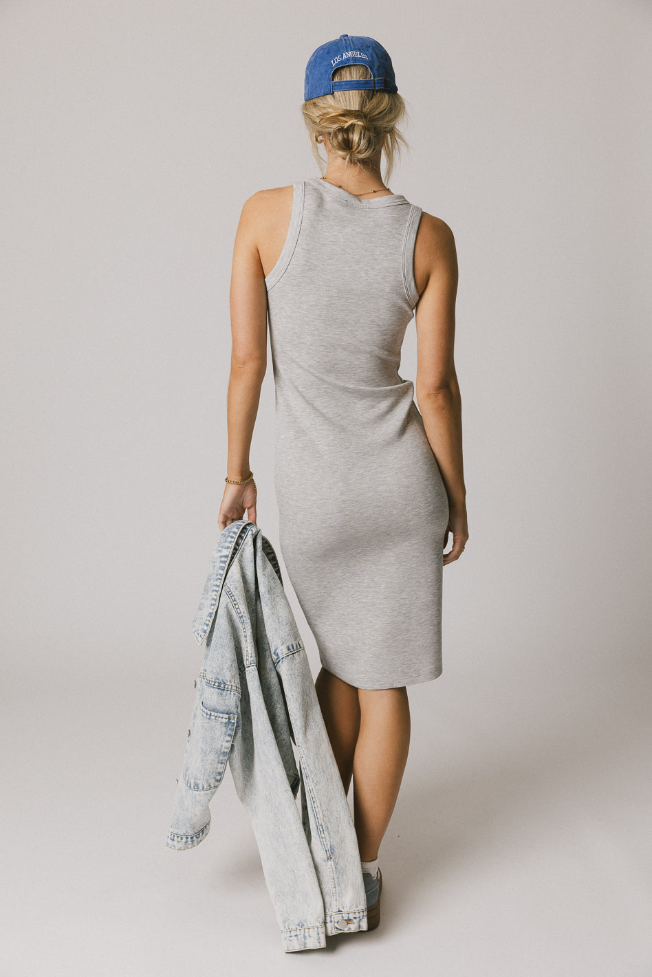 Daphne Midi Dress in Heather Grey - FINAL SALE