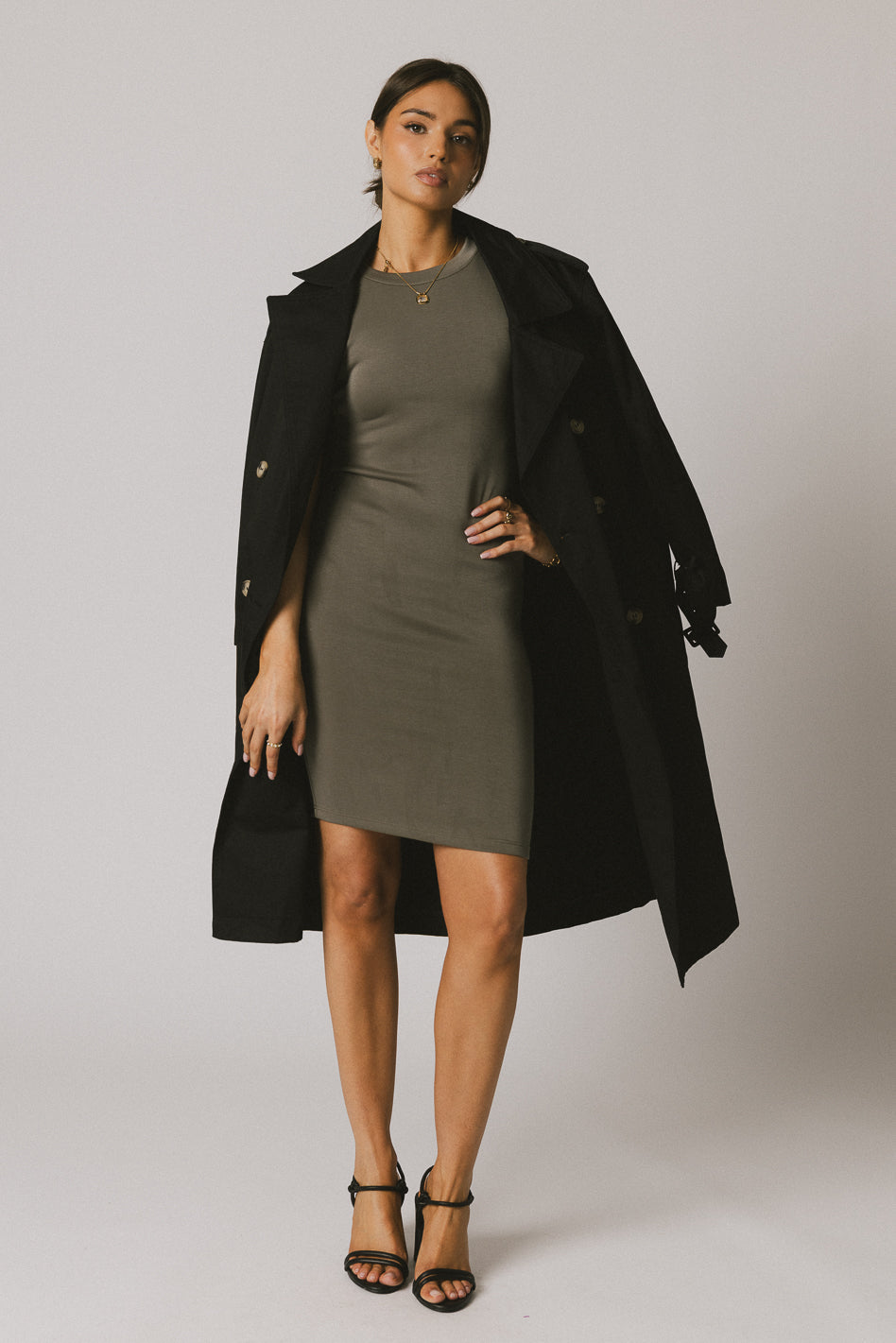 Lauren Tee Shirt Mini Dress in Olive - FINAL SALE