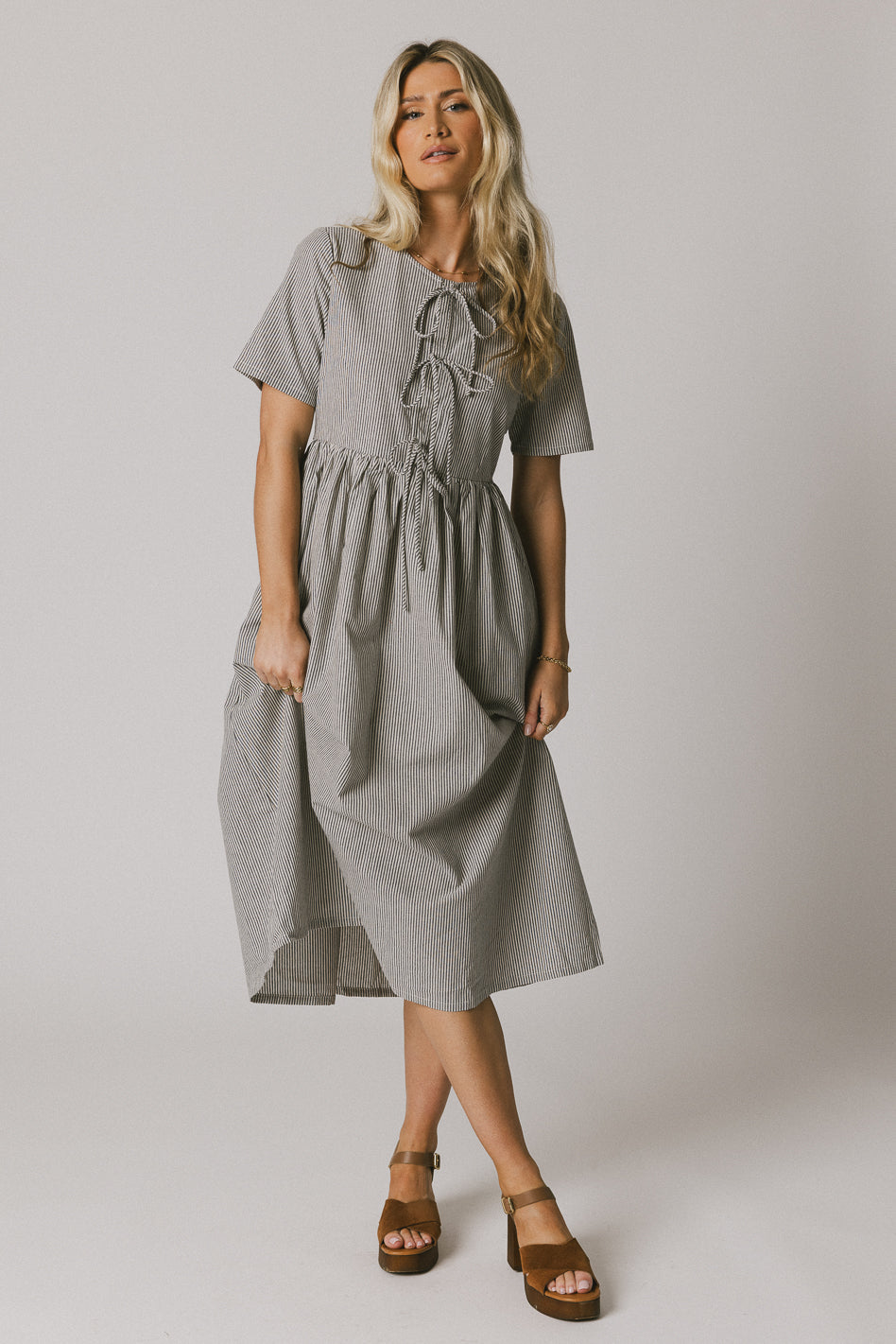 Narla Striped Maxi Dress in Navy - FINAL SALE