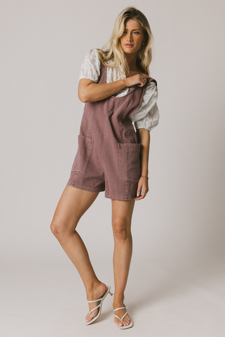 Scottie Denim Overalls in Mauve - FINAL SALE