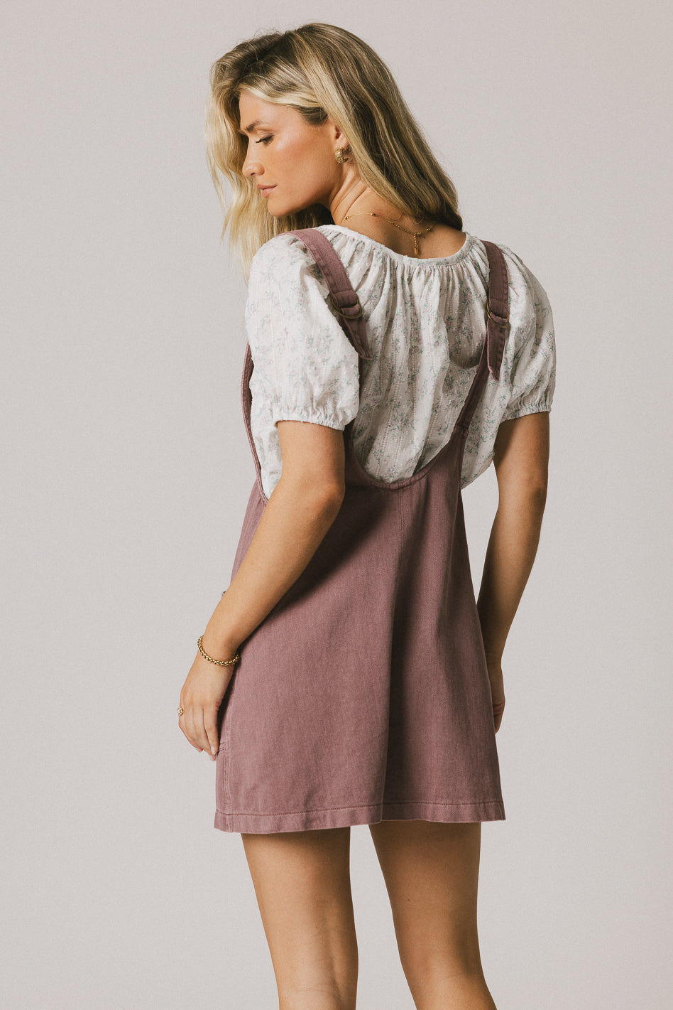 Scottie Denim Overalls in Mauve - FINAL SALE