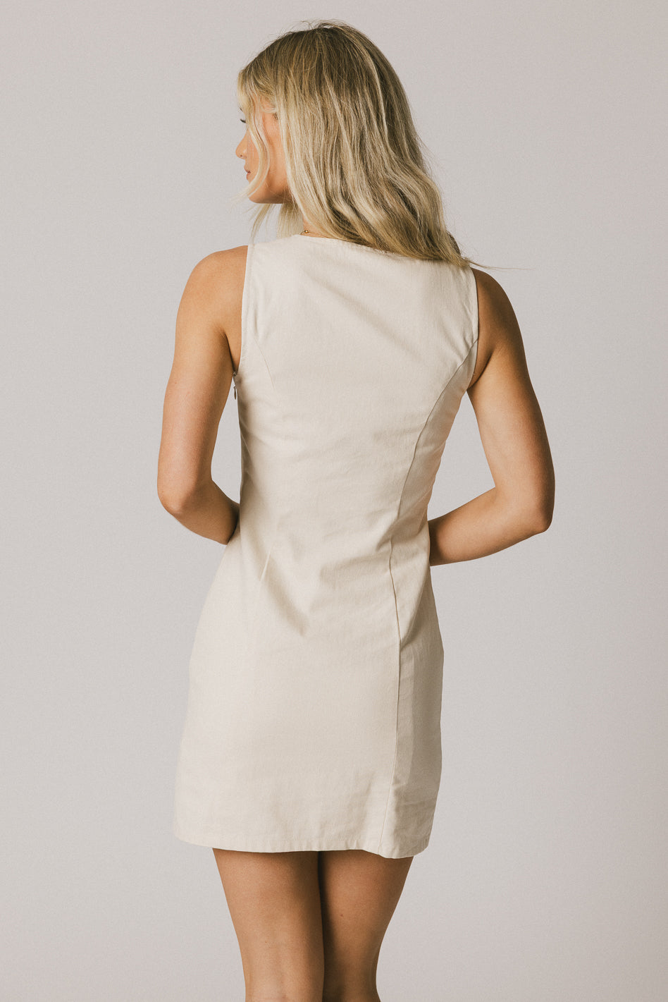 Jaclyn Fitted Mini Dress in Natural