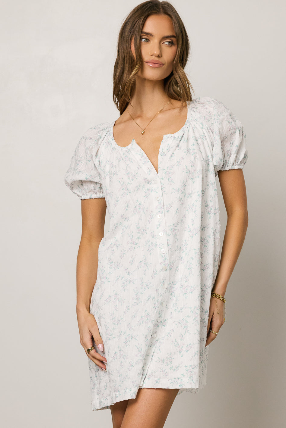 Pattie Floral Babydoll Dress in Lavender - FINAL SALE