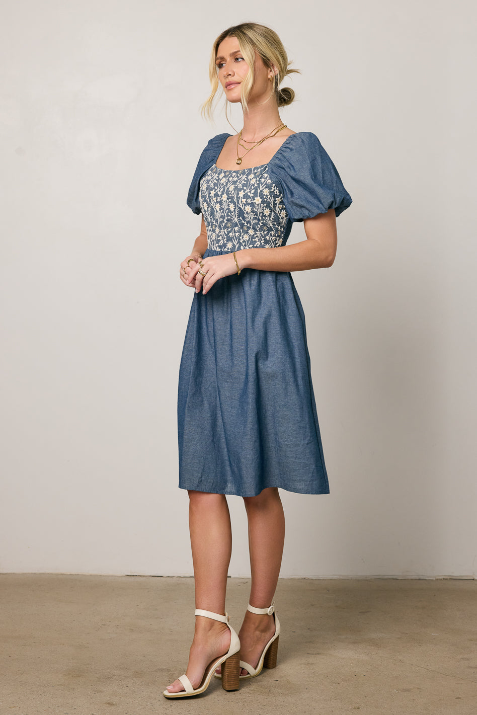 Tesalina Denim Midi Dress - FINAL SALE