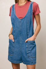 Scottie Denim Overalls in Medium Wash - FINAL SALE