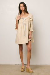 Nolan Babydoll Dress in Beige - FINAL SALE