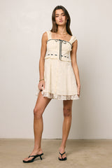 Teddie Embroidered Mini Dress - FINAL SALE