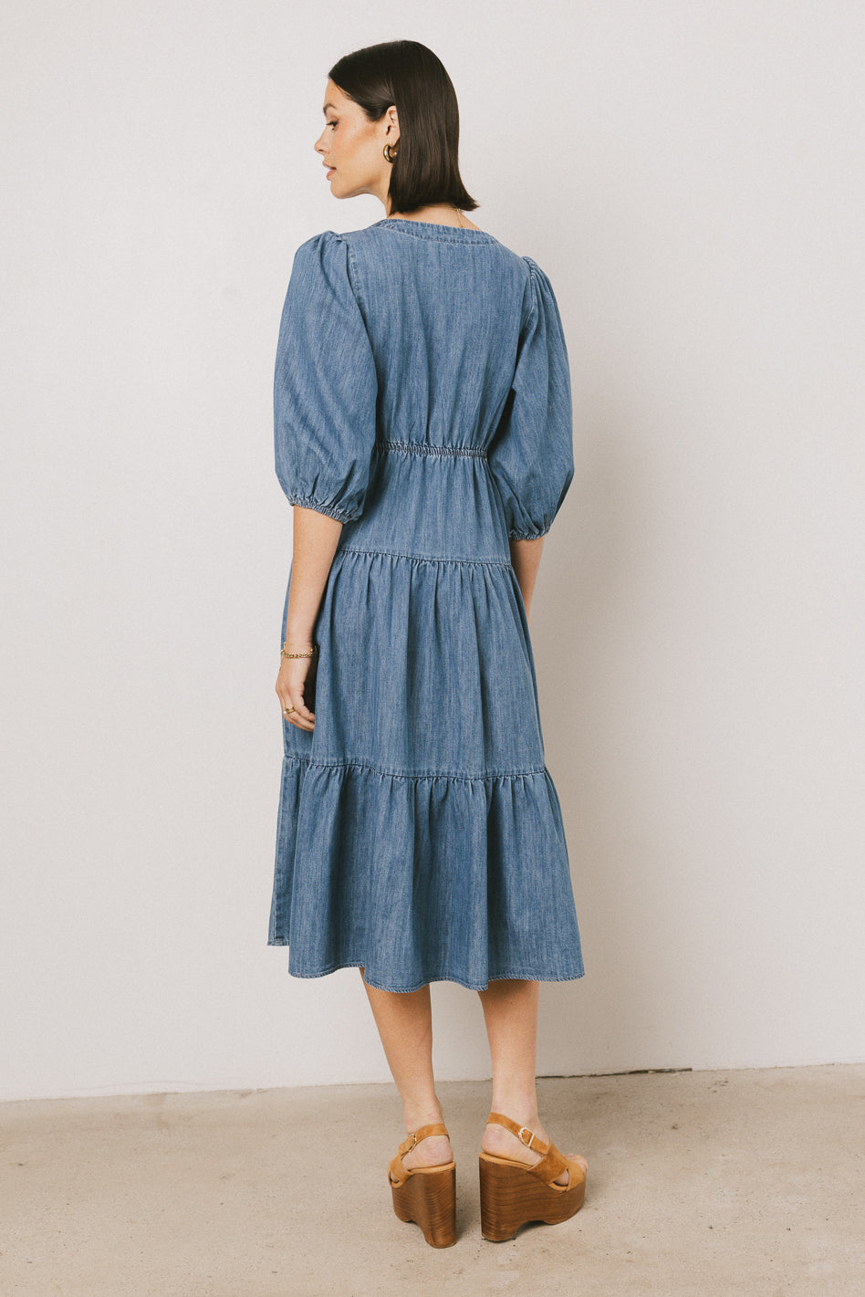 Nadia Midi Dress in Light Wash