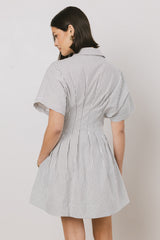 Erica Button Front Mini Dress in White