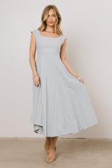 Colin Midi Dress in Slate Blue