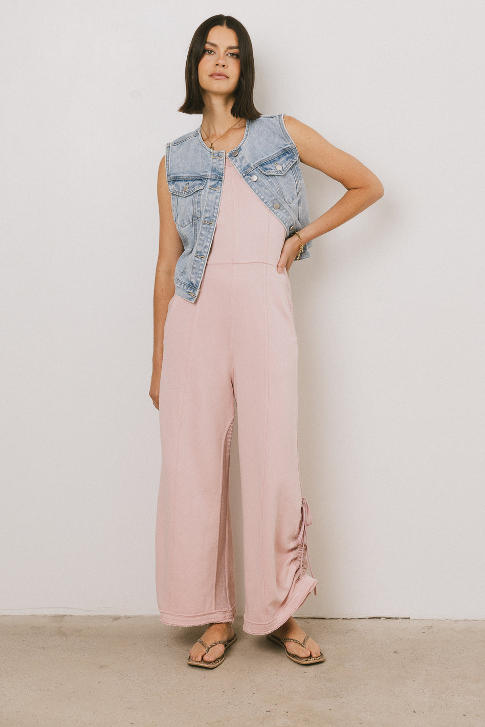 Tristan Knit Jumpsuit in Pink - FINAL SALE