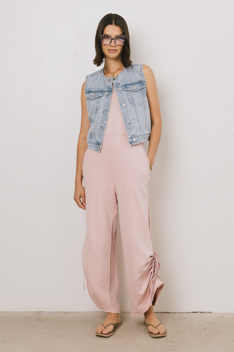 Tristan Knit Jumpsuit in Pink - FINAL SALE