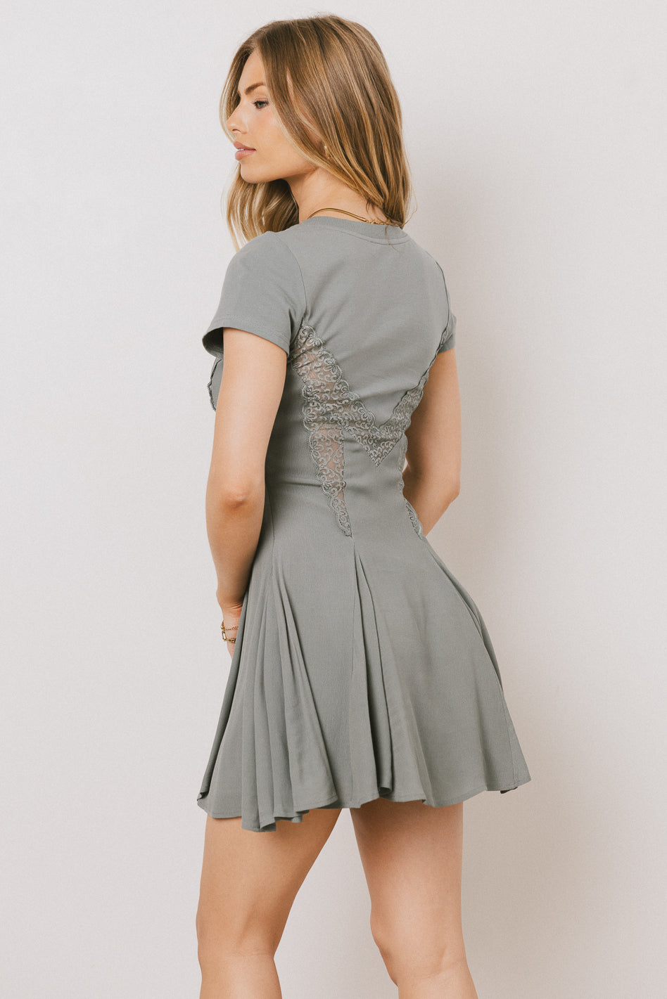 Erin Cap Sleeve Mini Dress in Sage - FINAL SALE