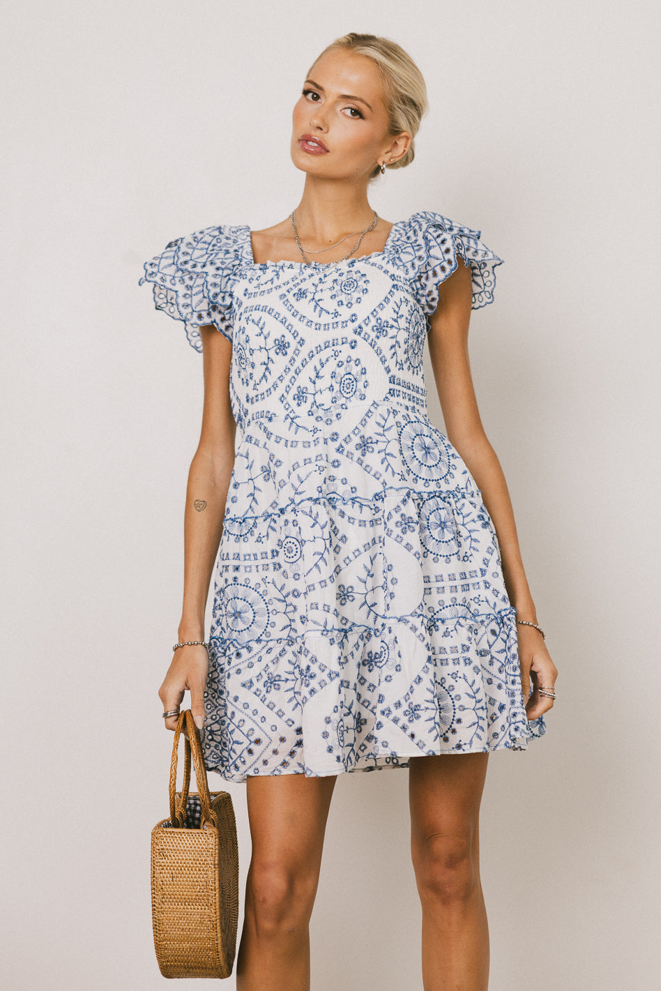 Stella Embroidered Mini Dress - FINAL SALE