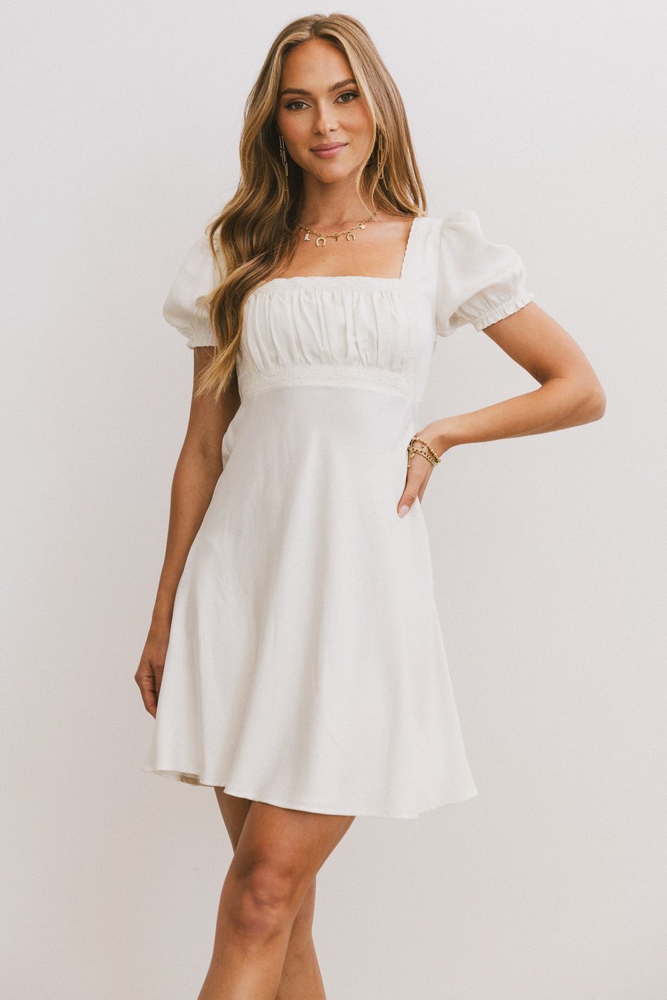Harlee Lace Trim Mini Dress