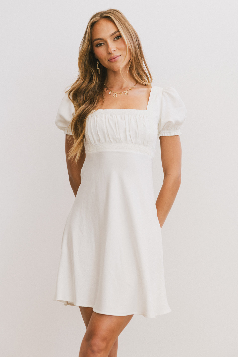 Harlee Lace Trim Mini Dress