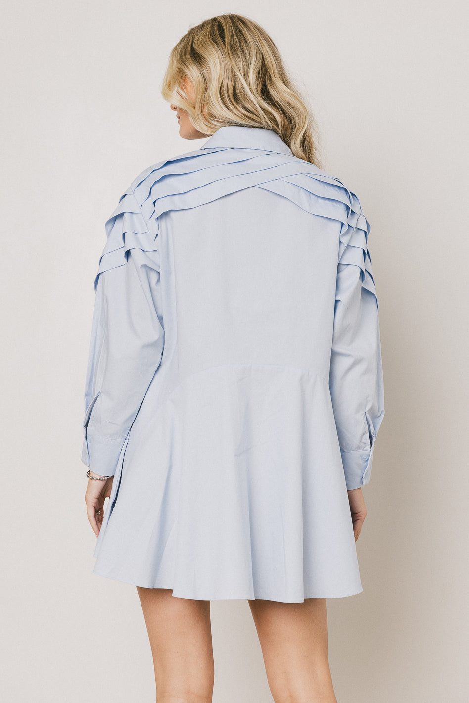 Juliet Collared Mini Dress in Blue - FINAL SALE