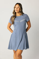 Erin Cap Sleeve Mini Dress in Blue - FINAL SALE