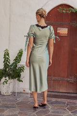 Amanda Lace Trim Maxi Dress in Sage