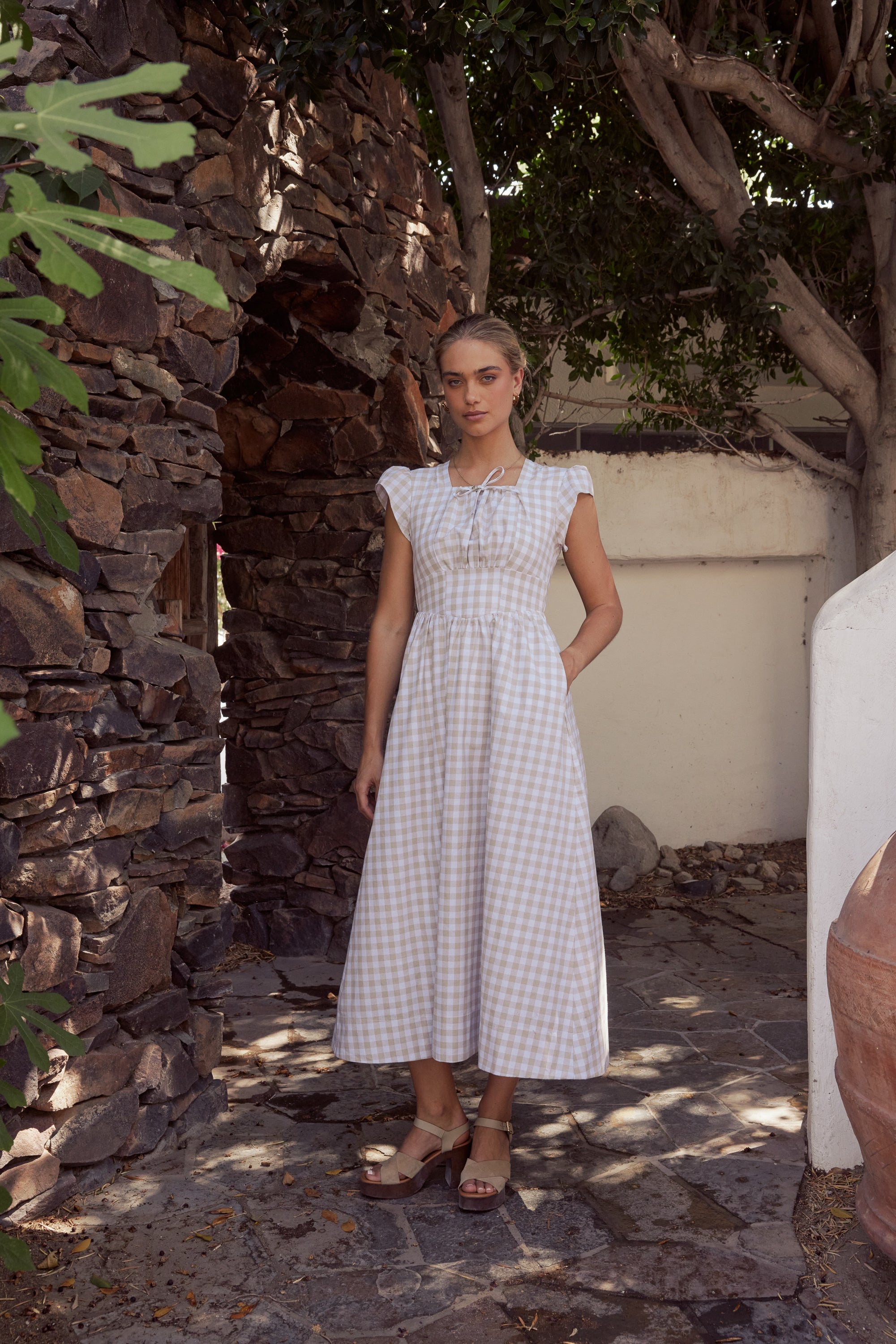 Amani Plaid Maxi Dress