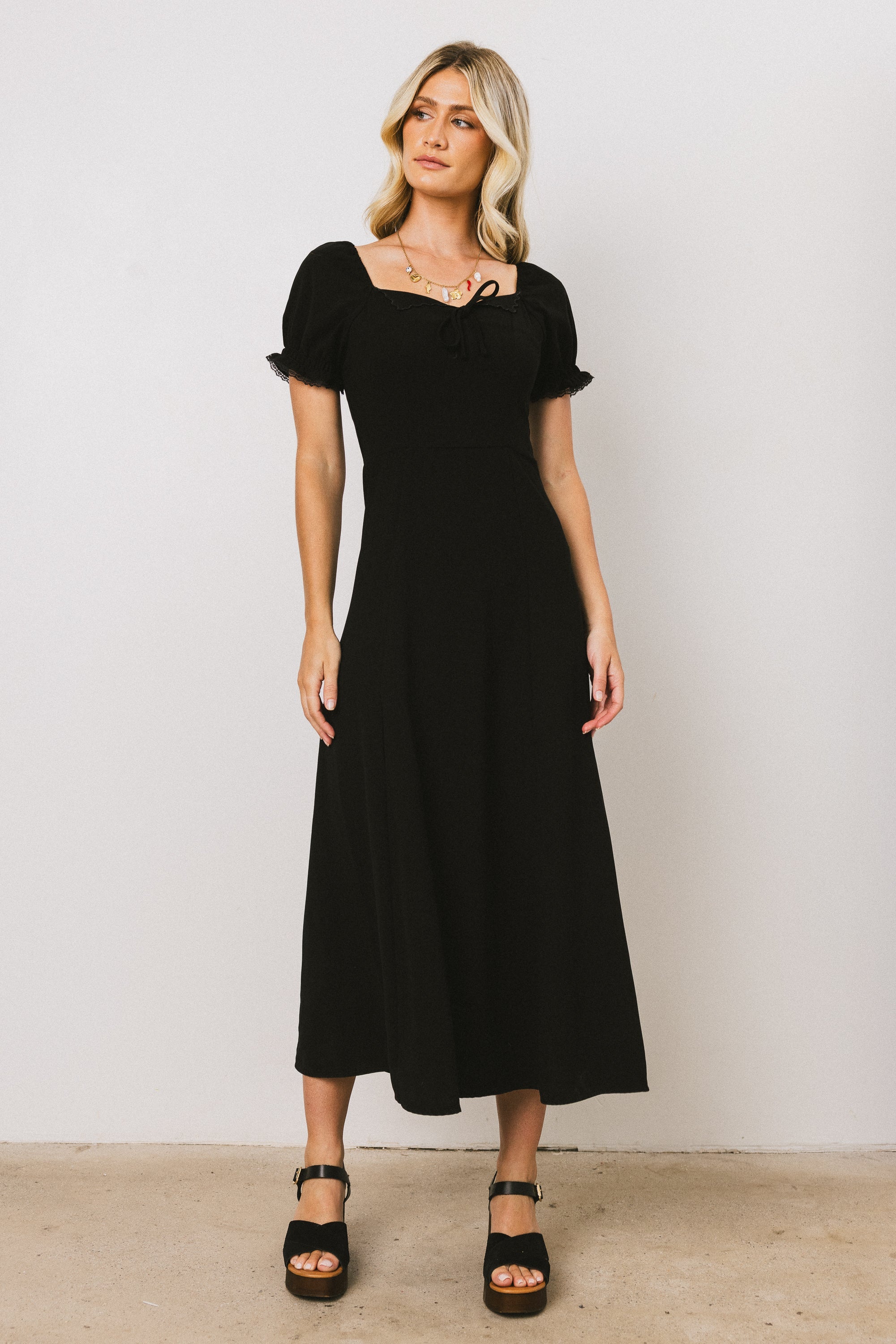 Maddox Midi Dress in Black