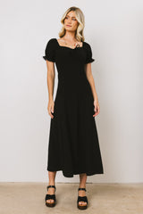 Maddox Midi Dress in Black